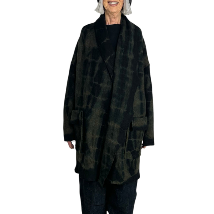 BOILED WOOL SHAWL COAT