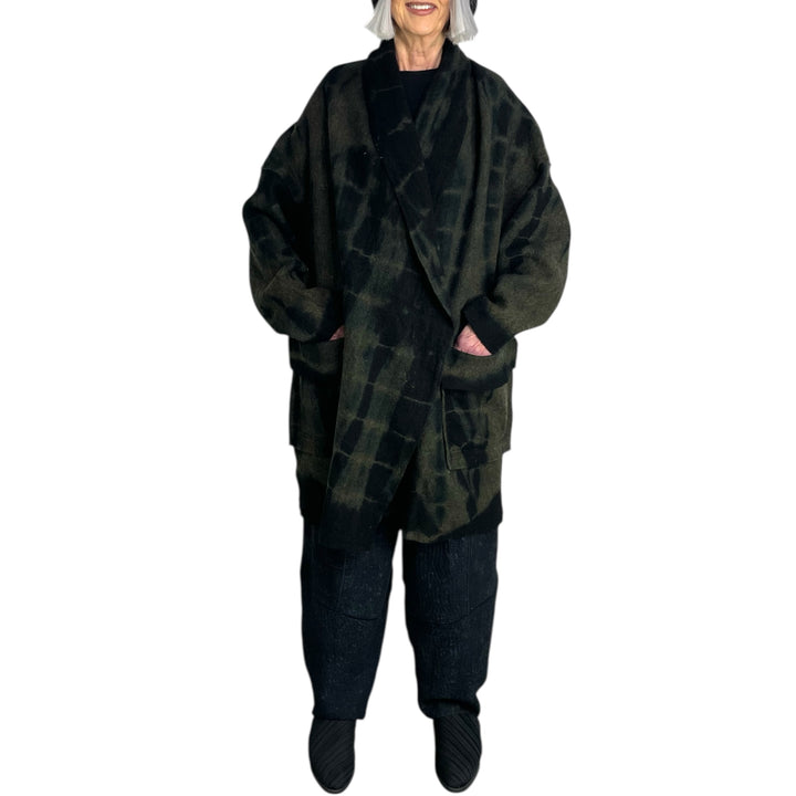 BOILED WOOL SHAWL COAT