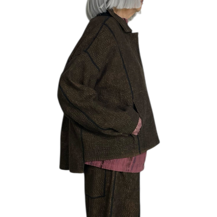 DENIM SUN-DYE CROPPED SHIRT JACKET