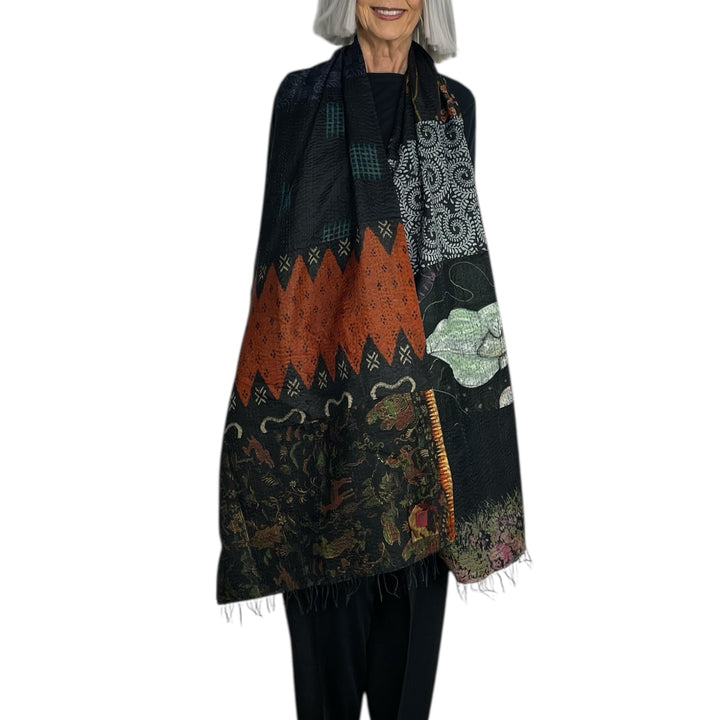 VINTAGE SILK PATCH SCARF STANDARD