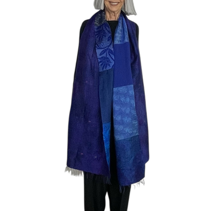 GEORGETTE JACQUARD PATCH SCARF STANDARD