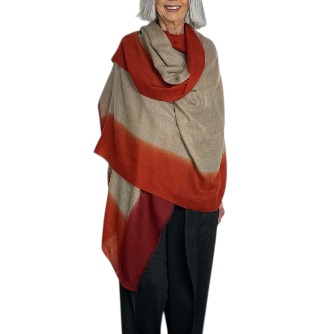 MESURE COLOR FRAME CASHMERE STOLE