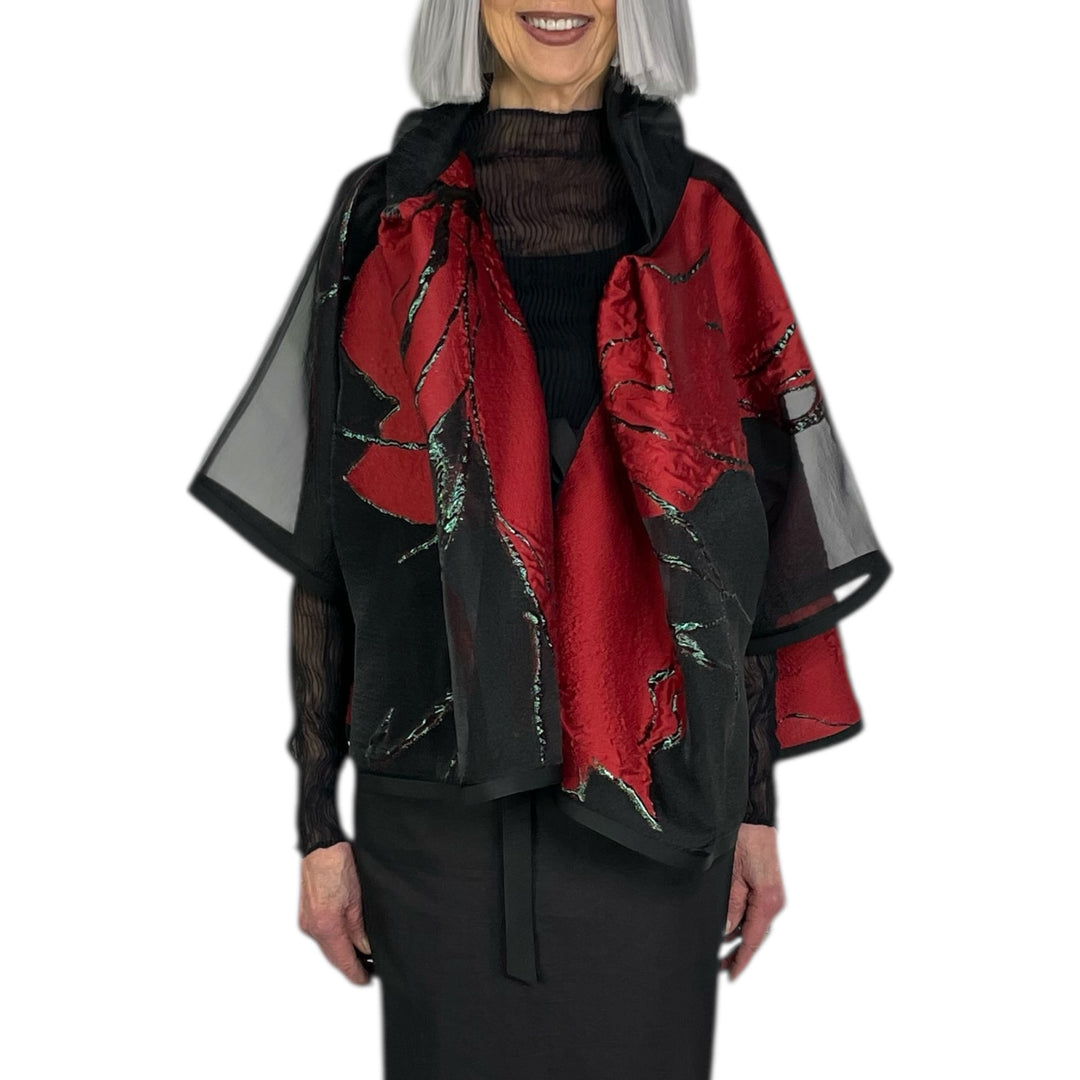 BROCADE/SHEER KIMONO JACKET