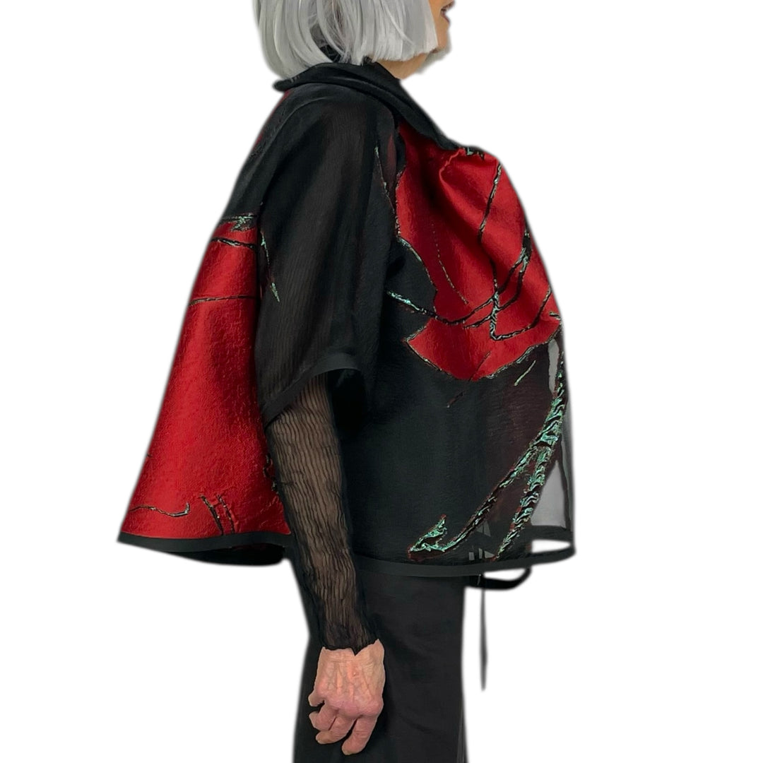BROCADE/SHEER KIMONO JACKET