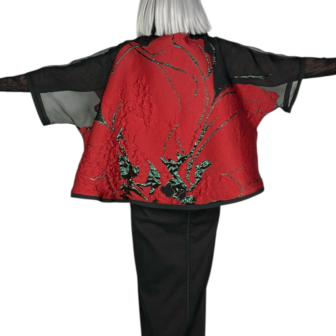 BROCADE/SHEER KIMONO JACKET