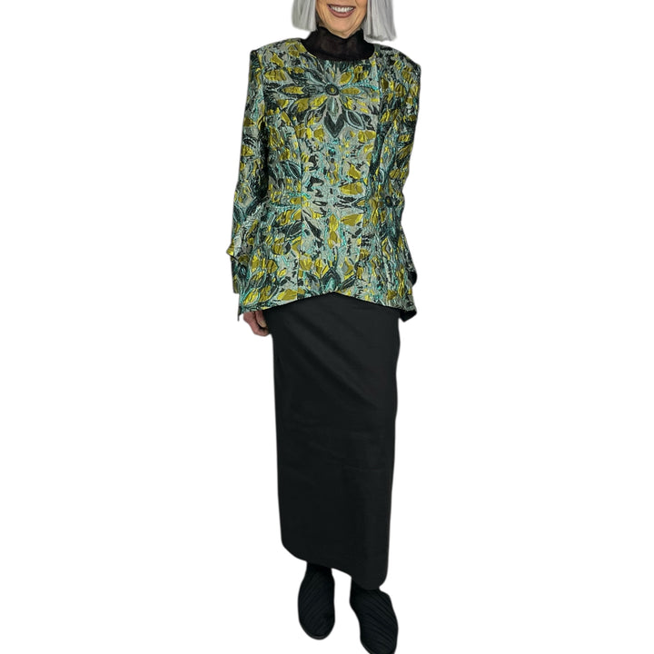 BROCADE ZIP FRONT SHAPED JACKET