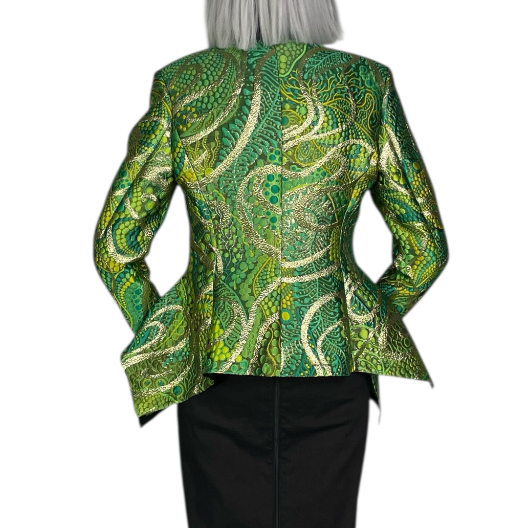 BROCADE ZIP FRONT SHAPED JACKET