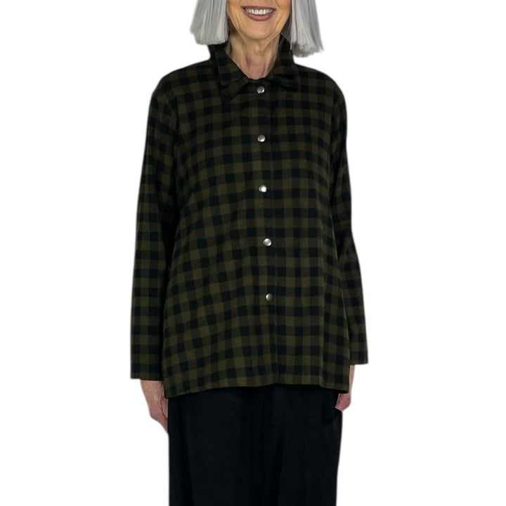 CHECK GUSSET PLACKET SHIRT