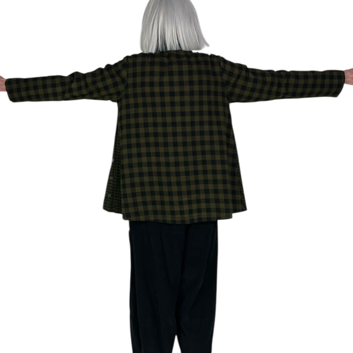 CHECK GUSSET PLACKET SHIRT