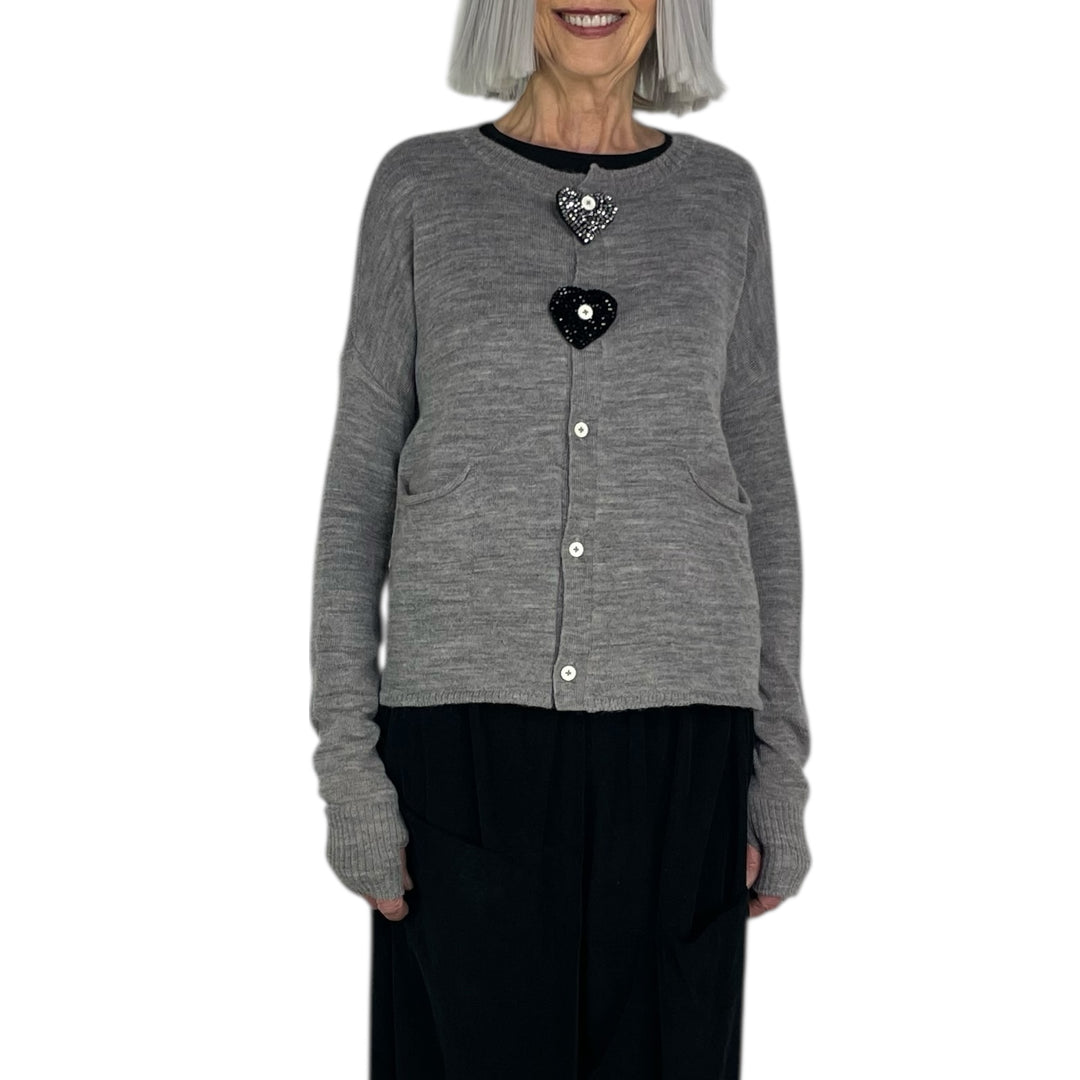 COUTURE HEART BUTTON PATCH