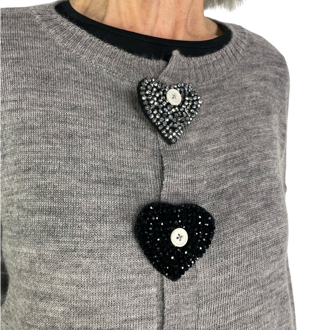 COUTURE HEART BUTTON PATCH