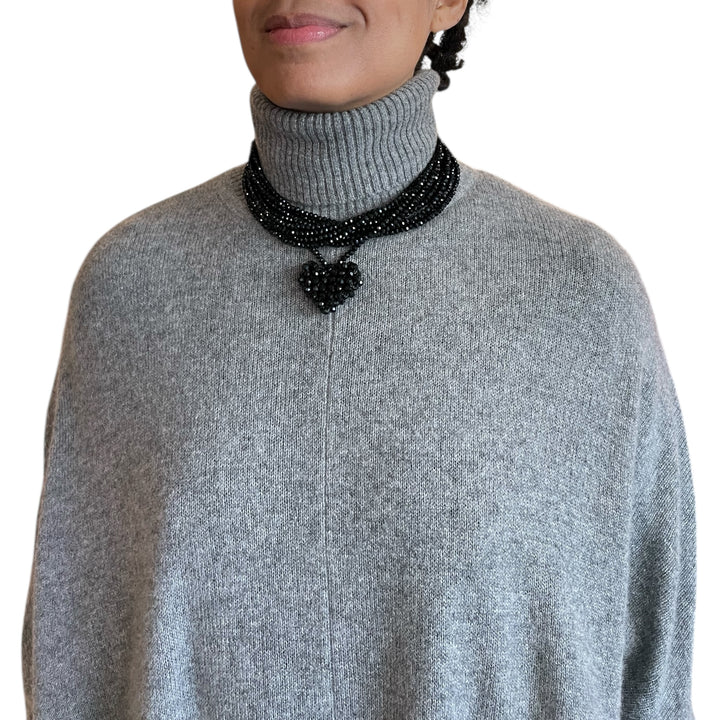 MEGA BEADED STRAND HEART CHOKER
