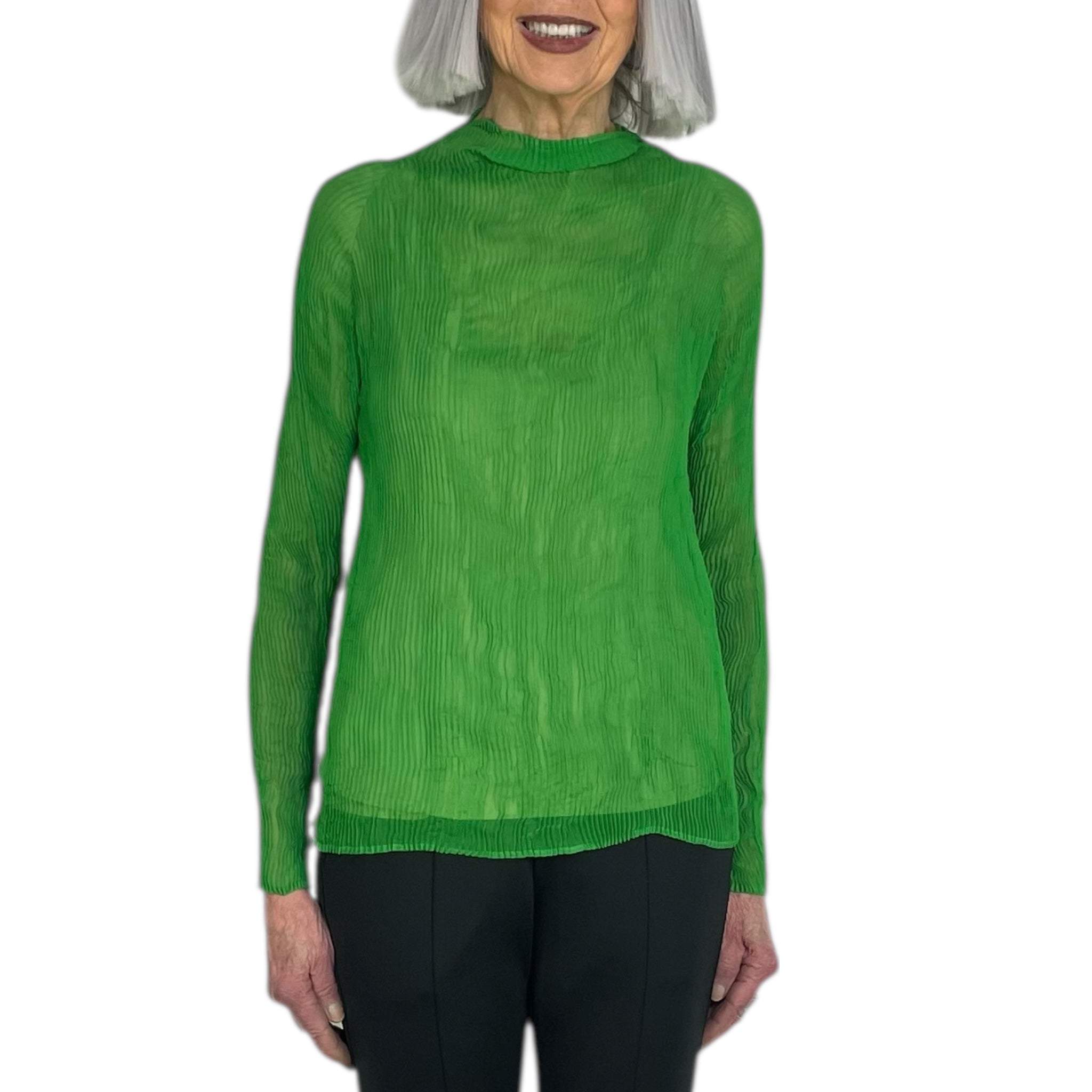 CHIFFON TWIST 3 HI-NECK TOP – MIO
