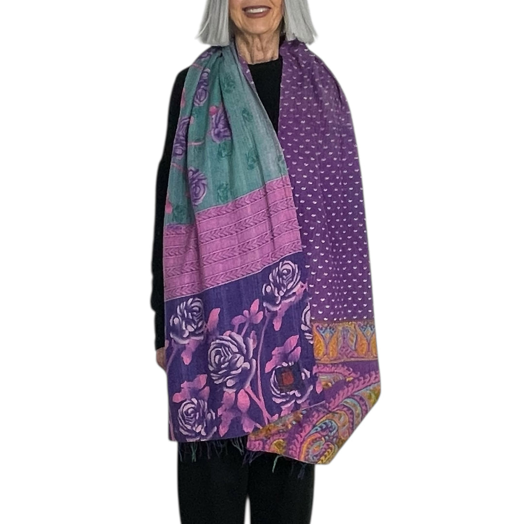 VINTAGE COTTON KANTHA SCARF STANDARD