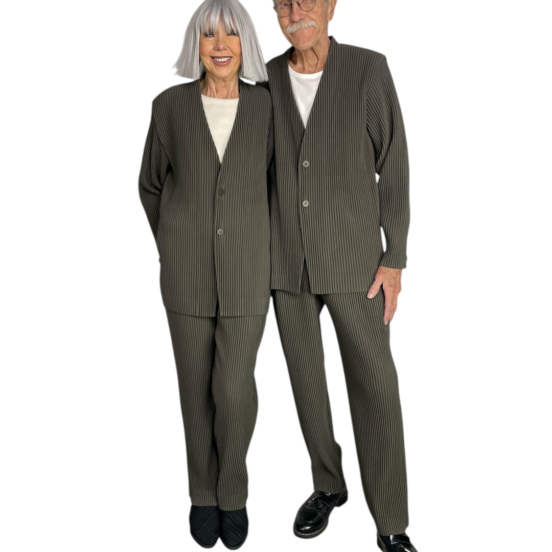 TAILORED PLEATS 2 V-NECK JACKET