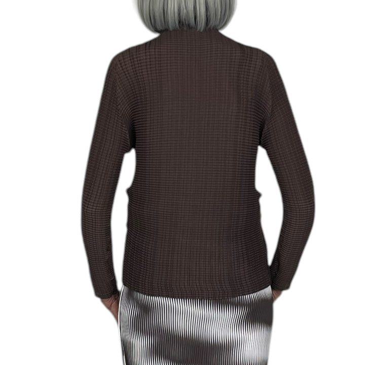 WOOLY PLEATS-56 HI-NECK TOP
