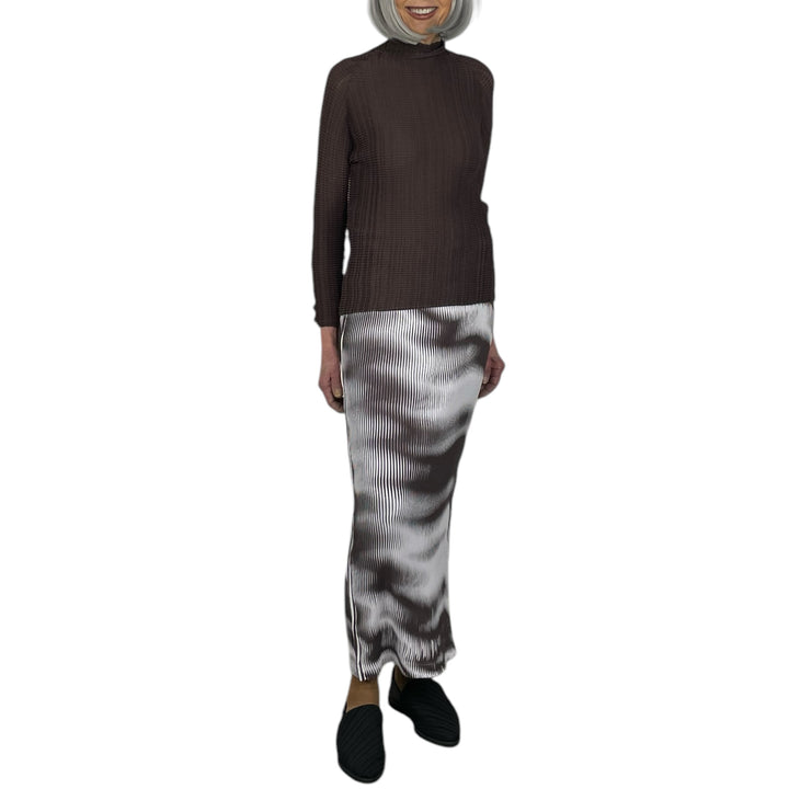 WOOLY PLEATS-56 HI-NECK TOP