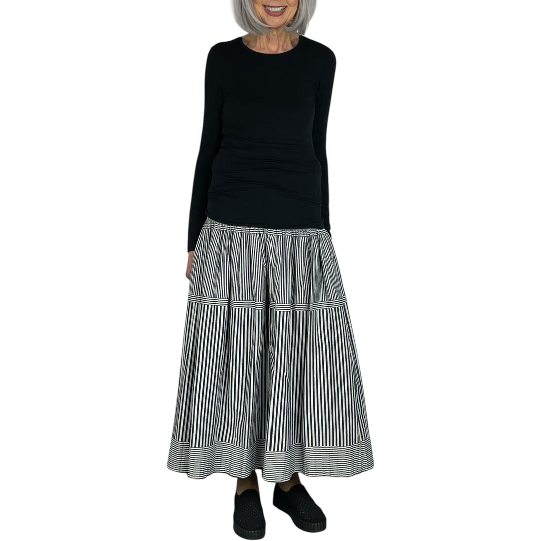 NEW STRIPE LOOMED SKIRT