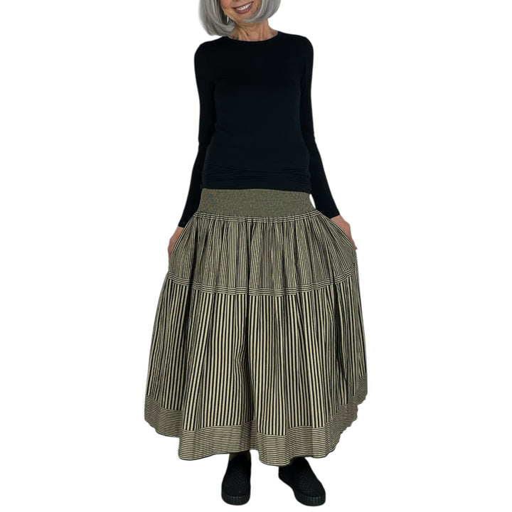 NEW STRIPE LOOMED SKIRT