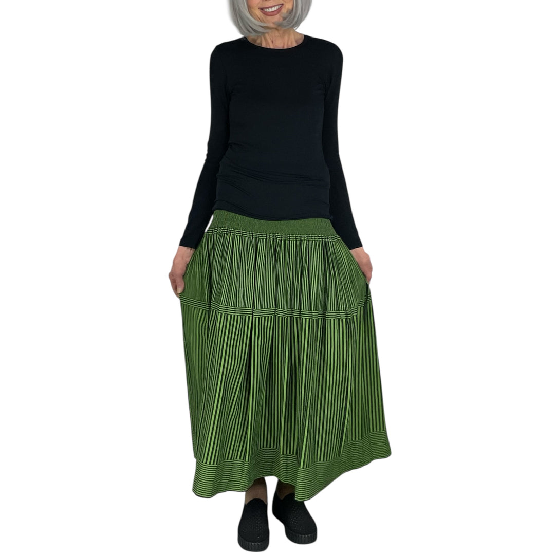 NEW STRIPE LOOMED SKIRT
