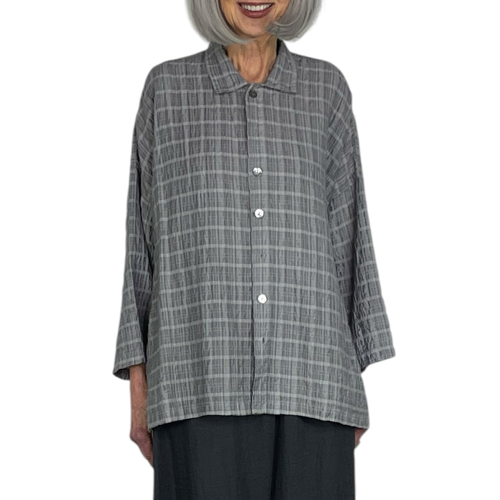 STRIPE CRINKLE BIG SHIRT