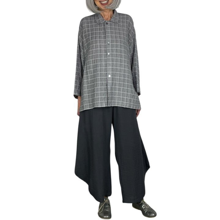 STRIPE CRINKLE BIG SHIRT