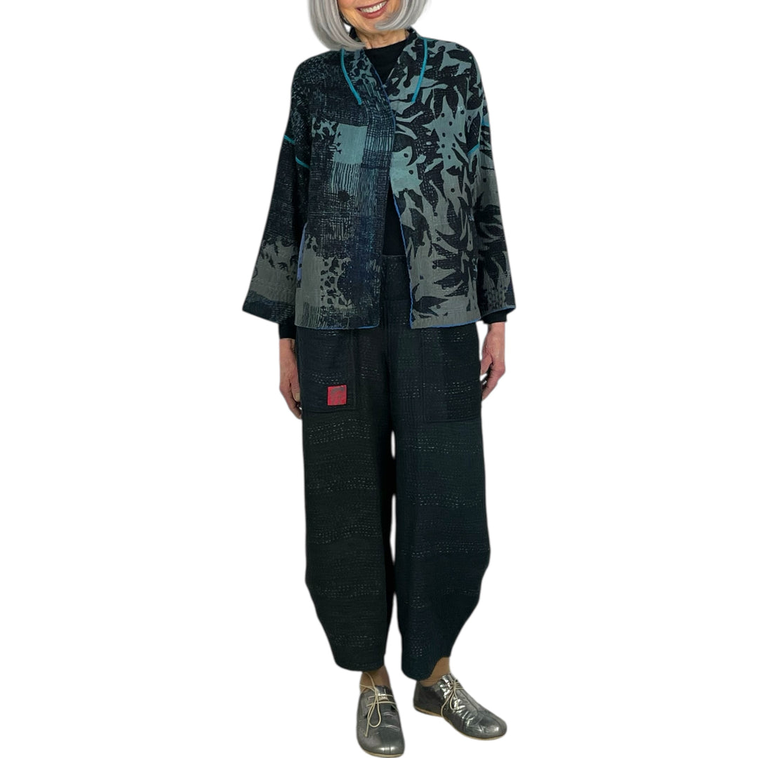 TWILIGHT PRINT STAND COLLAR CROP JACKET