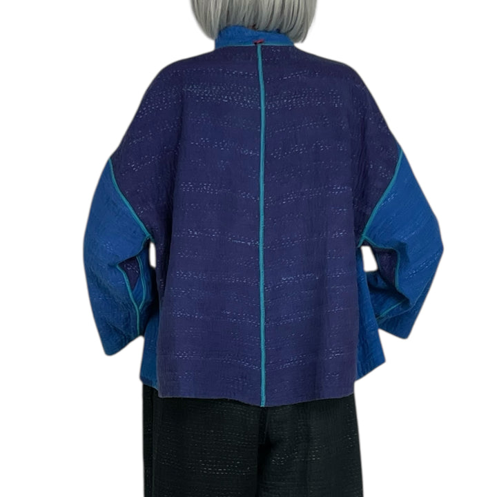 TWILIGHT PRINT STAND COLLAR CROP JACKET