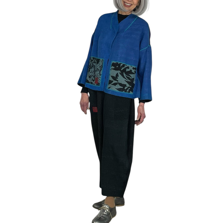 TWILIGHT PRINT STAND COLLAR CROP JACKET