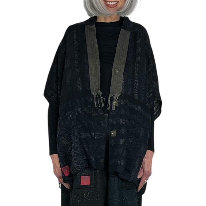 WOVEN HANDLOOM PONCHO TOP