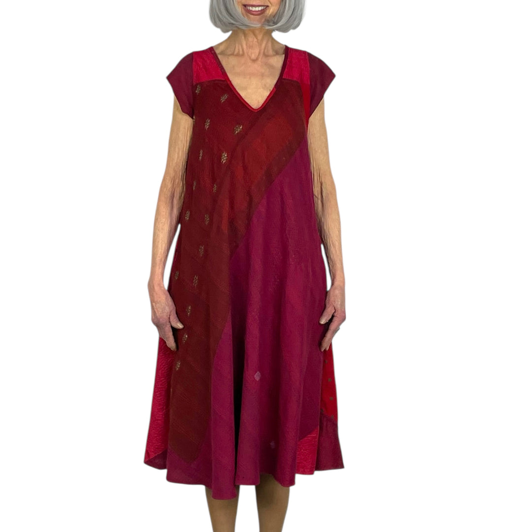 JAIPUR PATCH CAP SLEEVE DRESS