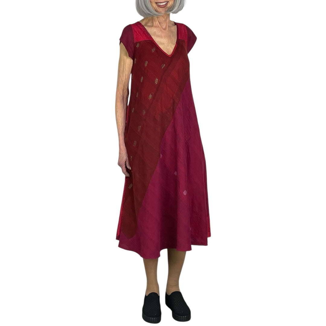 JAIPUR PATCH CAP SLEEVE DRESS
