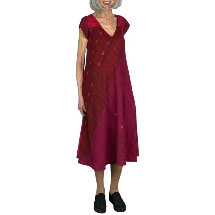 JAIPUR PATCH CAP SLEEVE DRESS