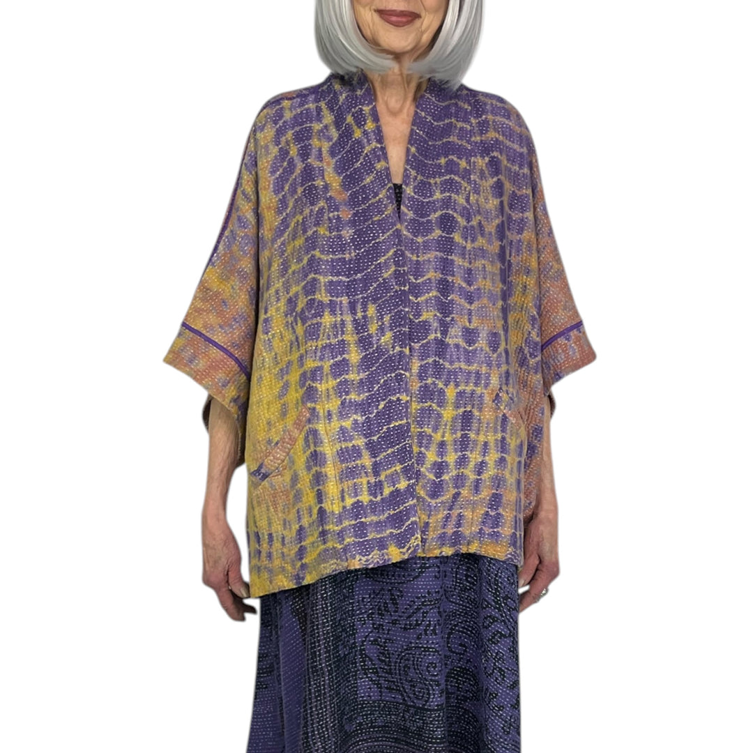 MONE SHIBORI TIE-DYE MINI PONCHO 