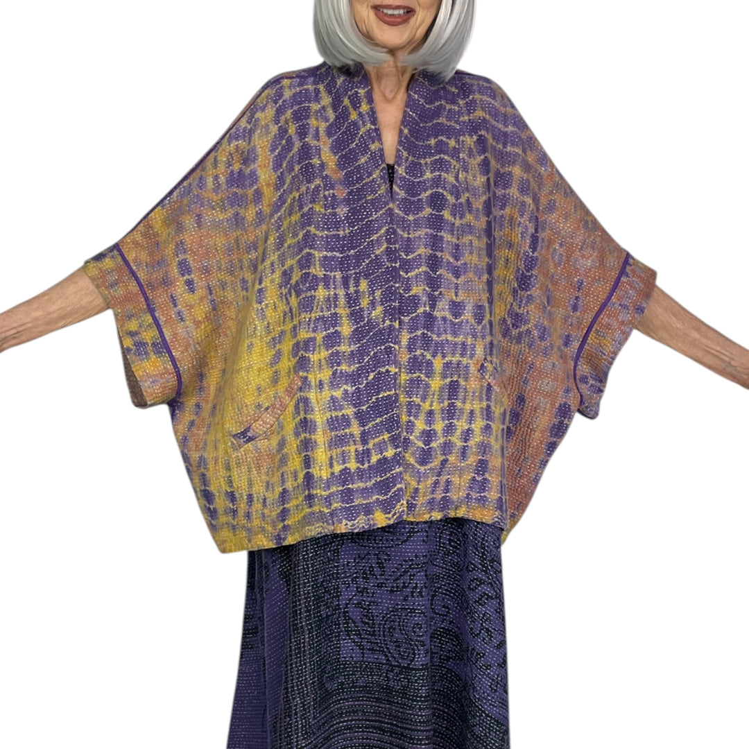 MONE SHIBORI TIE-DYE MINI PONCHO