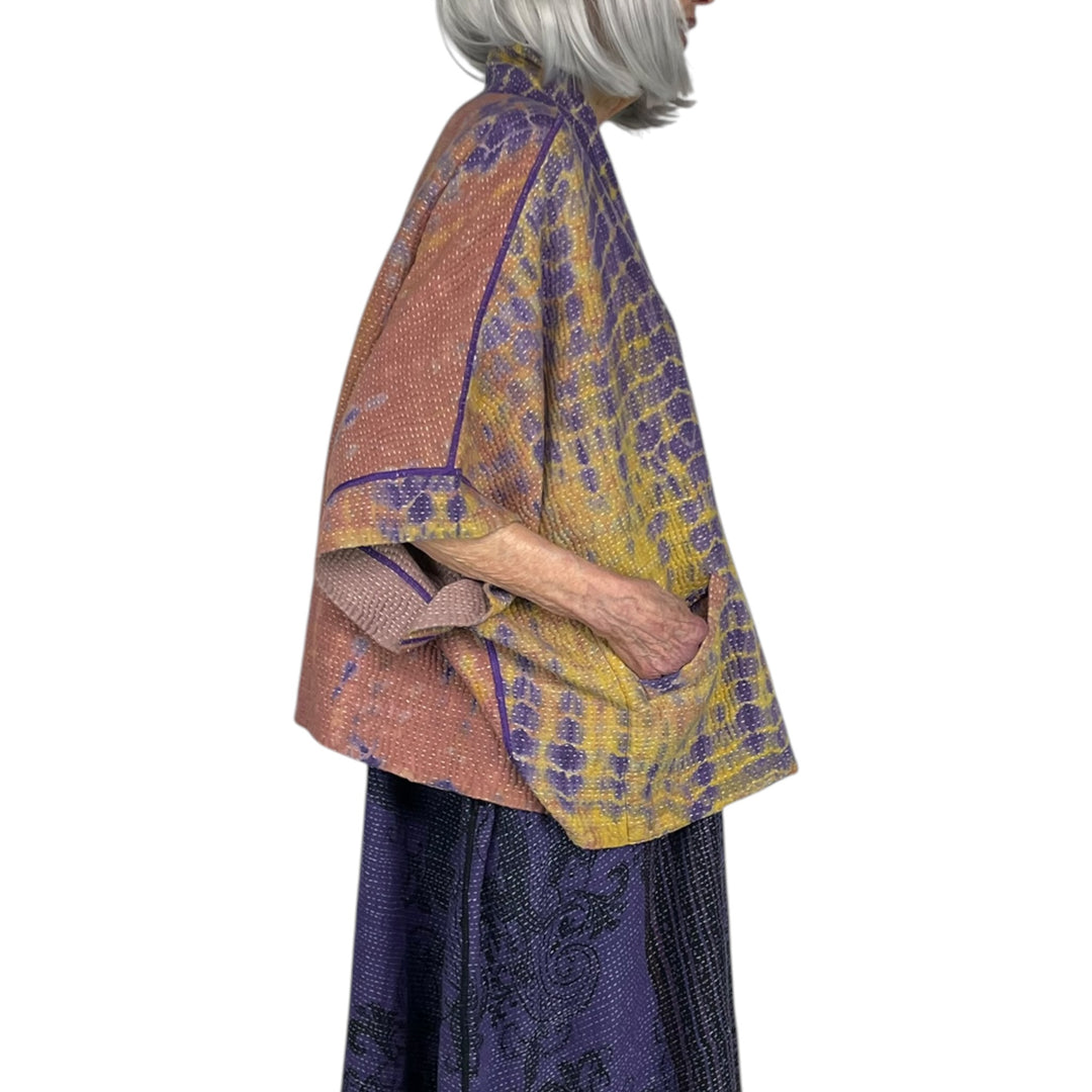 MONE SHIBORI TIE-DYE MINI PONCHO