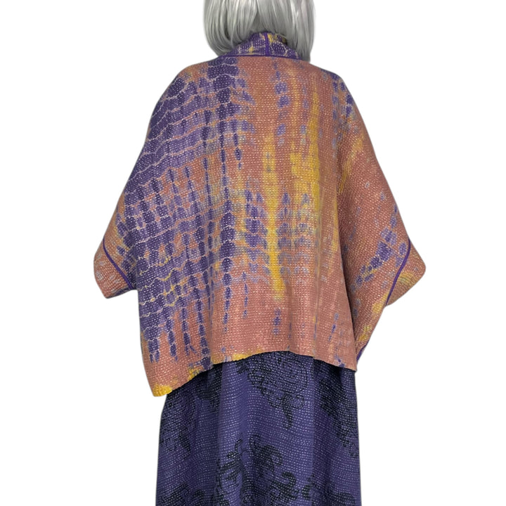 MONE SHIBORI TIE-DYE MINI PONCHO