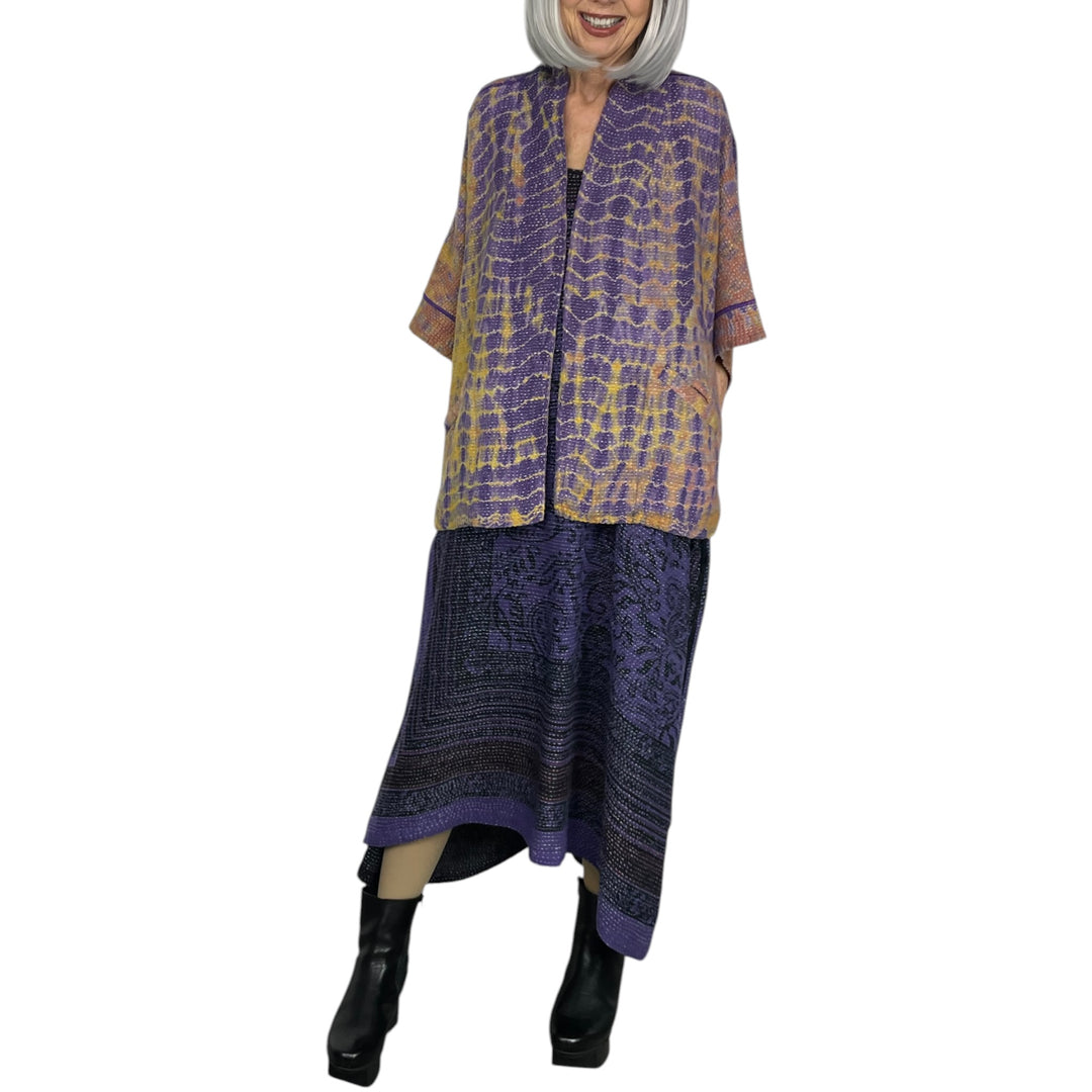 MONE SHIBORI TIE-DYE MINI PONCHO