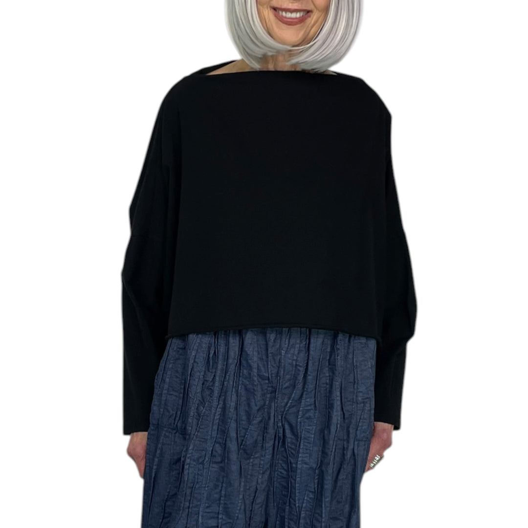 DRAPED BOATNECK TEE