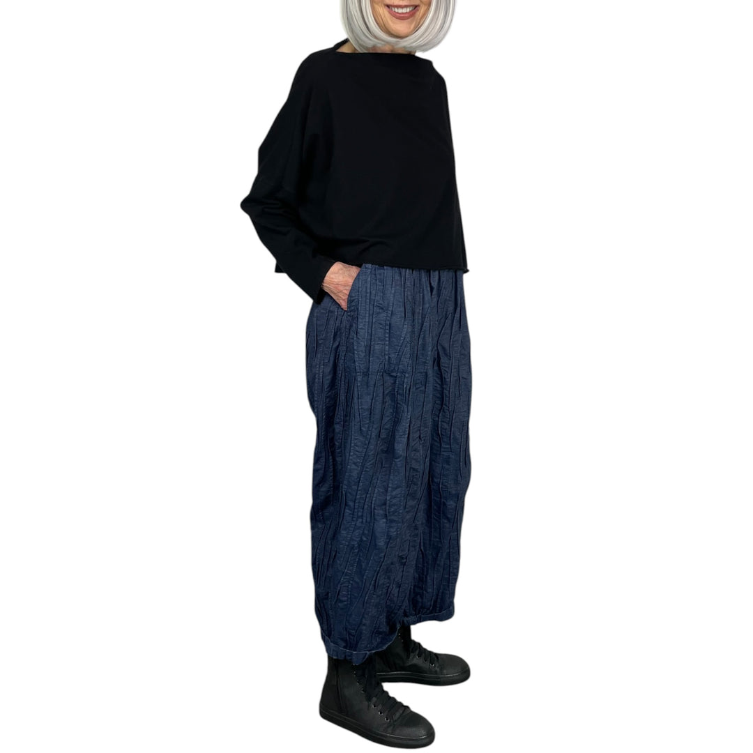 DRAPED BOATNECK TEE