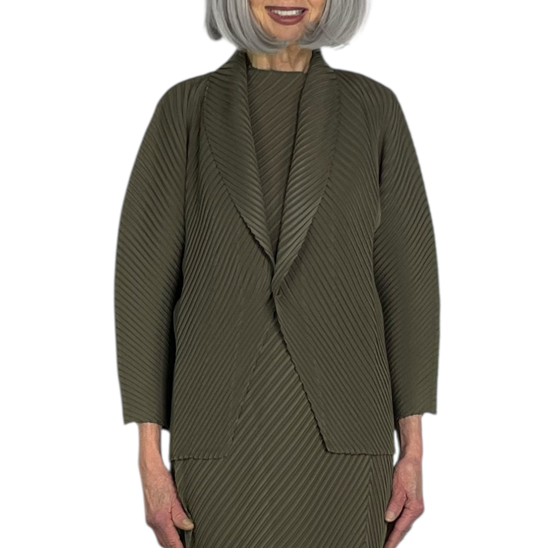SOFT FOLD PLEATS CARDIGAN