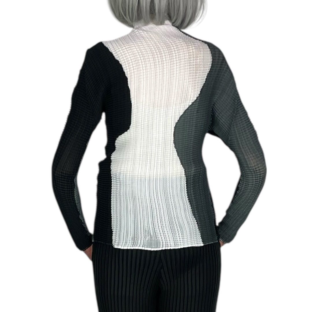 ABSTRACT TINT PLEATS L/S TOP