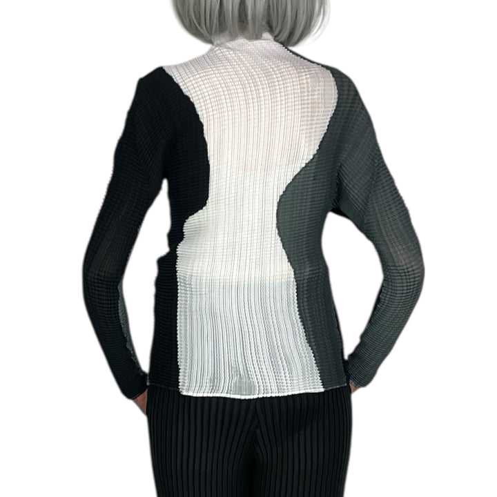 ABSTRACT TINT PLEATS L/S TOP