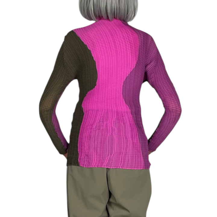 ABSTRACT TINT PLEATS L/S TOP