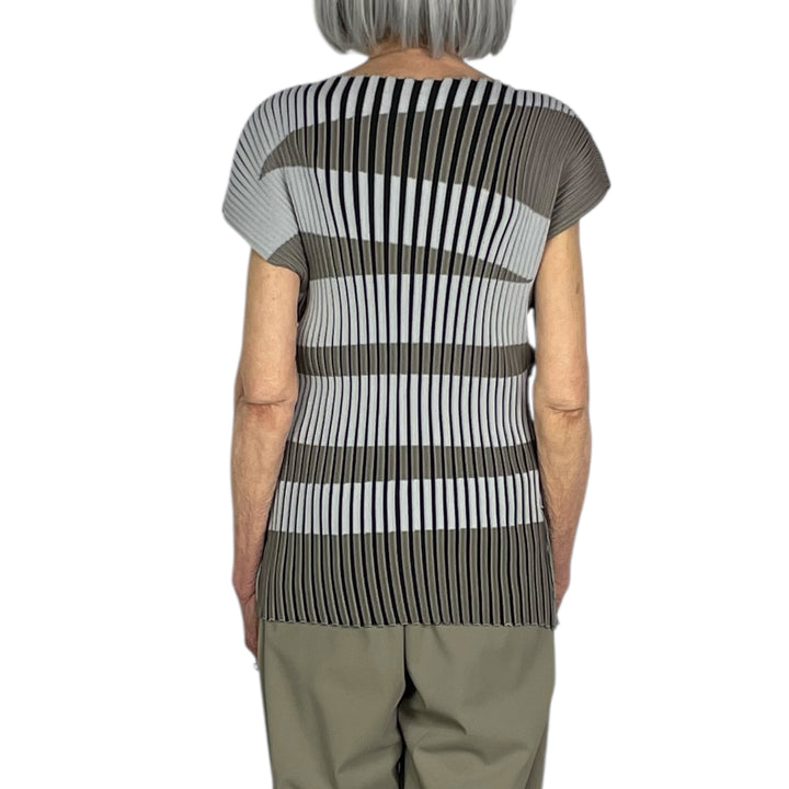 STRIPE PLATING KNIT TOP (REVERSIBLE)