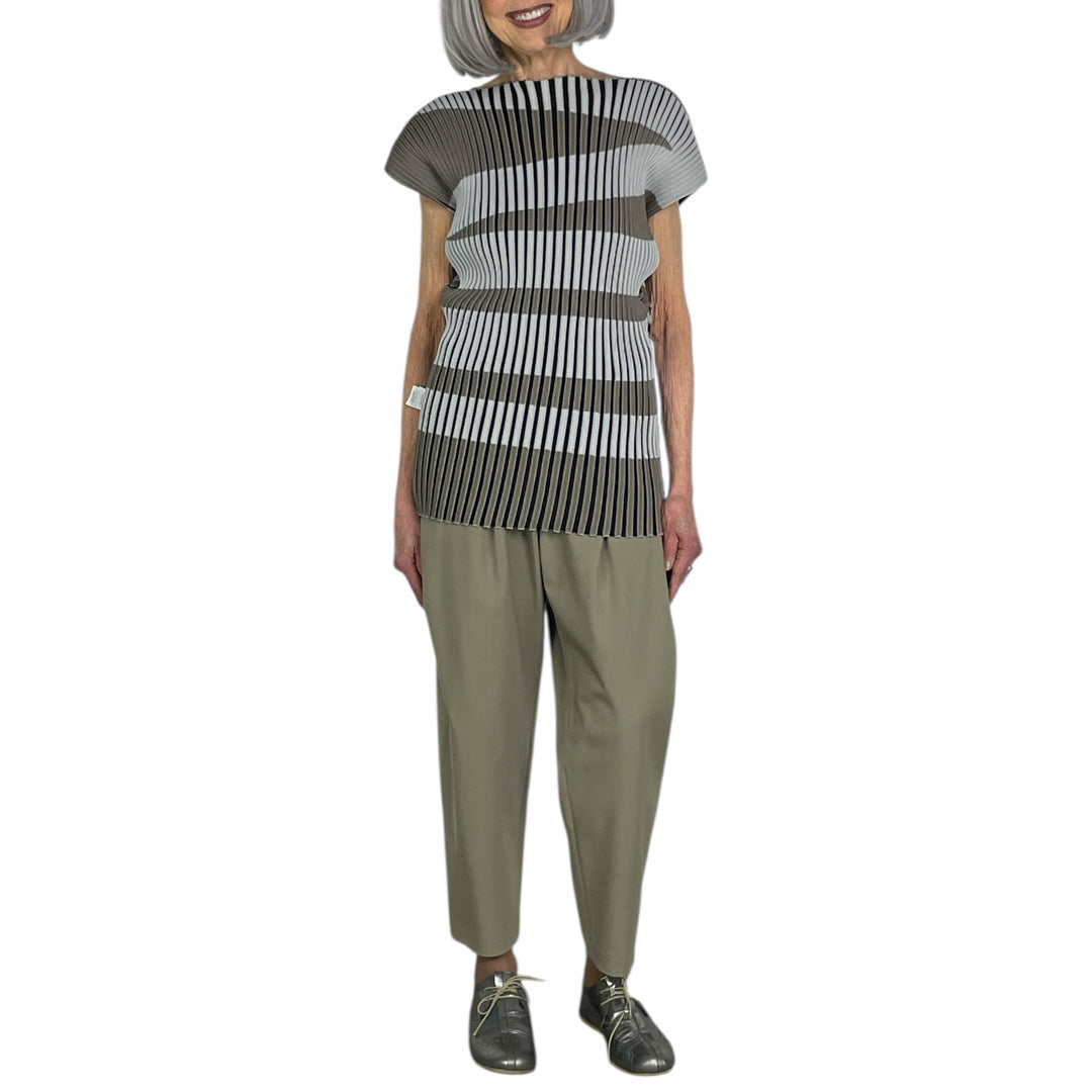STRIPE PLATING KNIT TOP (REVERSIBLE)
