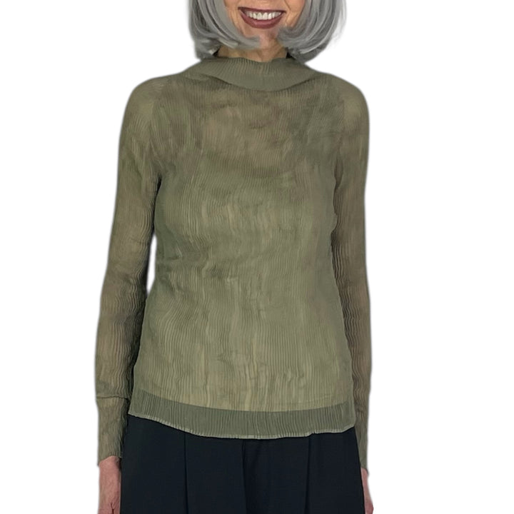 CHIFFON TWIST 3 HI-NECK TOP