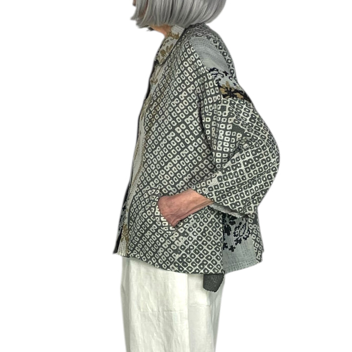 KIMONO PRINT/OMBRE CROP TENT SHIRT