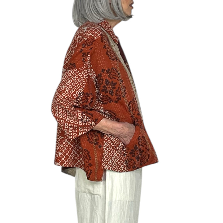 KIMONO PRINT/OMBRE CROP TENT SHIRT