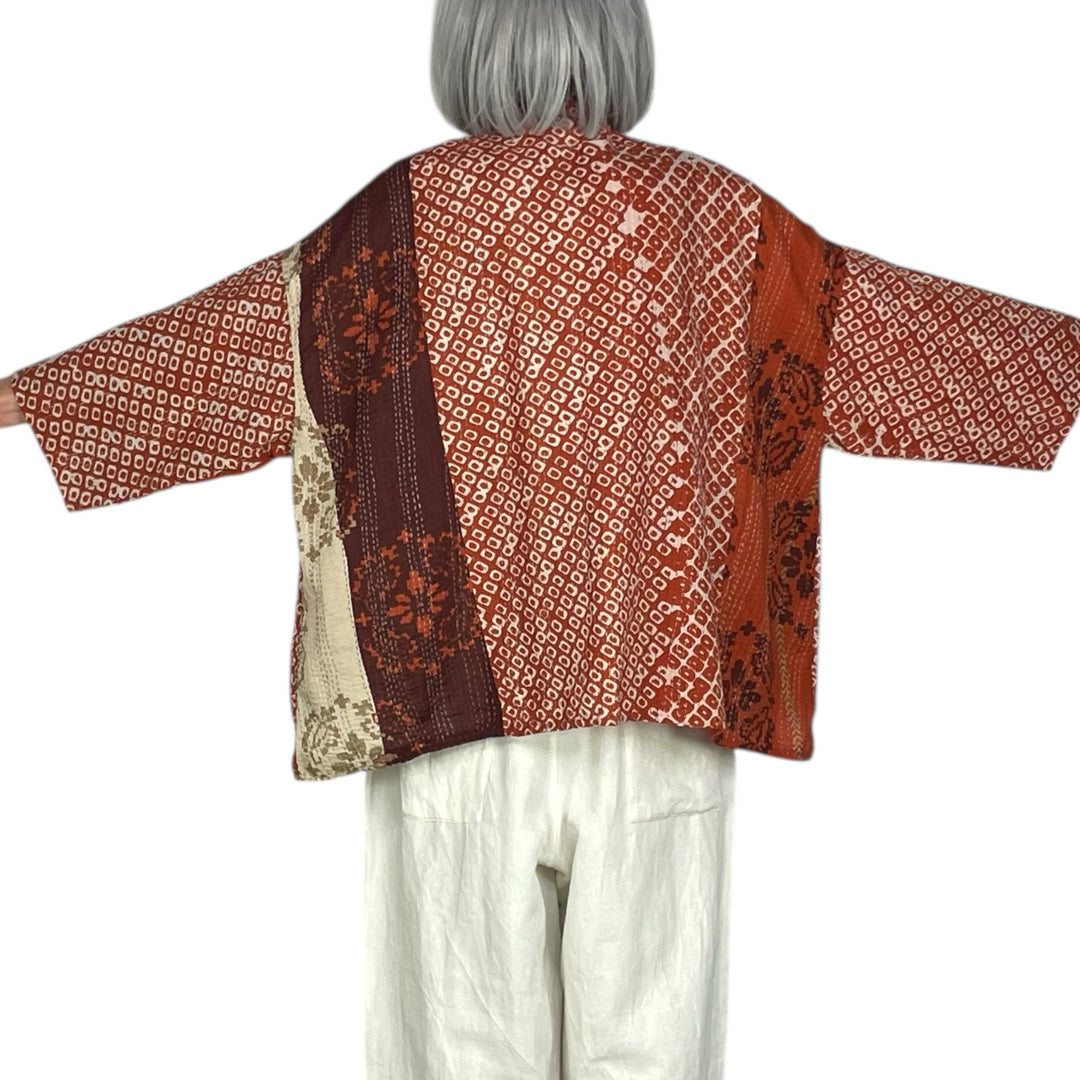 KIMONO PRINT/OMBRE CROP TENT SHIRT
